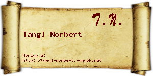 Tangl Norbert névjegykártya